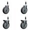 Service Caster 6'' Thermoplastic Rubber Wheel Swivel 7/8'' Expanding Stem Caster Set 2 Brakes, 4PK SCC-EX20S614-TPRB-2-PLB-2-78 - alternate 1